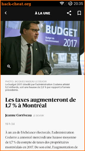 Le Devoir mobile screenshot