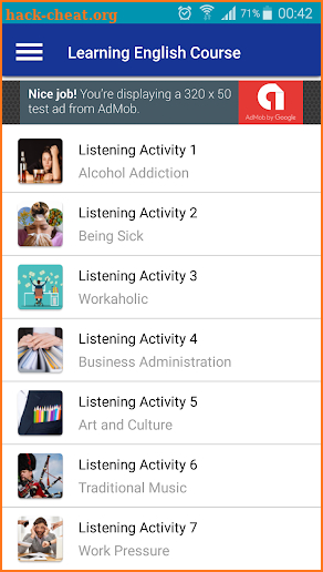 Learn english course - Listening & reading skills screenshot