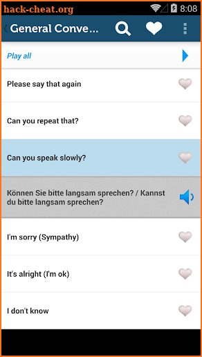 Learn German Pro Phrasebook screenshot