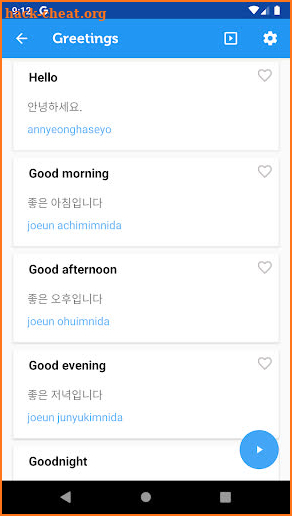 Learn Korean Phrasebook screenshot