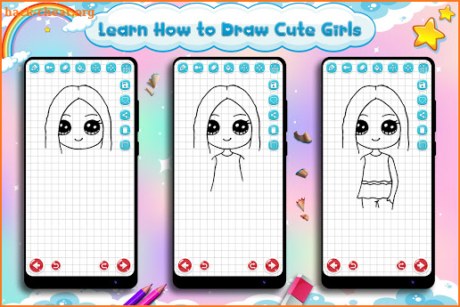 Learn to Draw Cute Girls screenshot