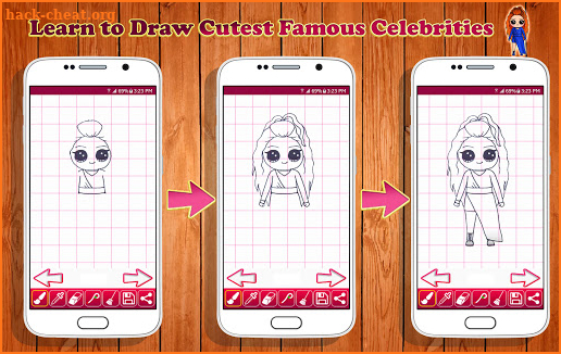 Learn to Draw Cutest Famous Celebrity Characters screenshot