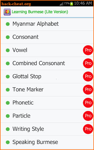 Learning Burmese screenshot