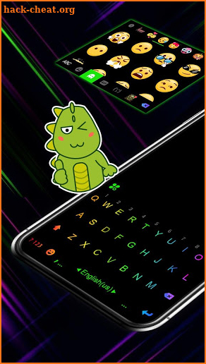 Led Neon Black Keyboard Theme screenshot