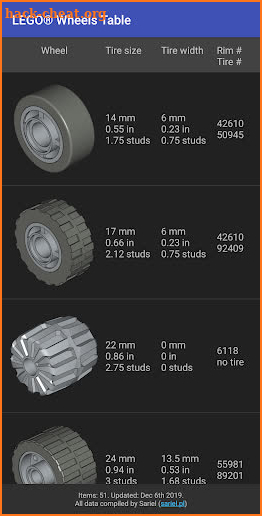 LEGO® Wheels Table screenshot