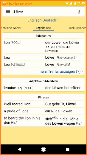 LEO dictionary screenshot