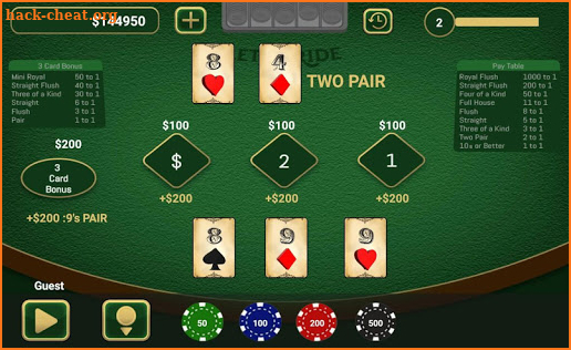 Let It Ride Poker screenshot