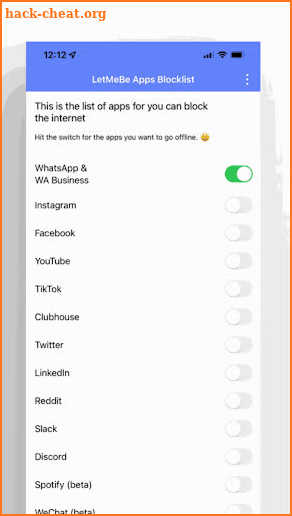LetMeBe - Block apps internet screenshot