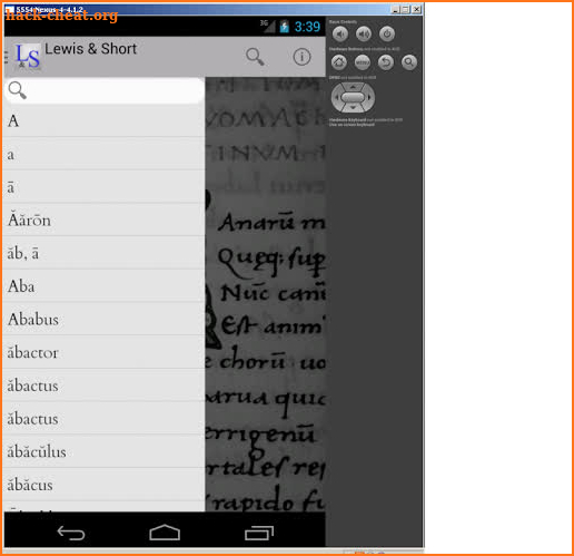 Lewis & Short Latin Dictionary screenshot