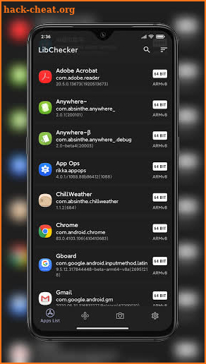 LibChecker - Viewing architecture of applications screenshot