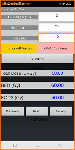 Libra RadBio Calc screenshot