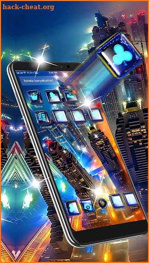 Light City 3D Glass Tech Theme screenshot