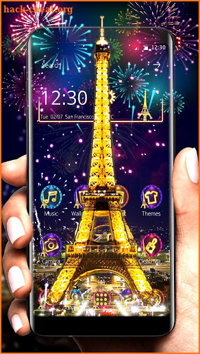 Lightning Paris Night Theme screenshot