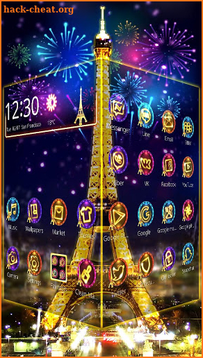 Lightning Paris Night Theme screenshot