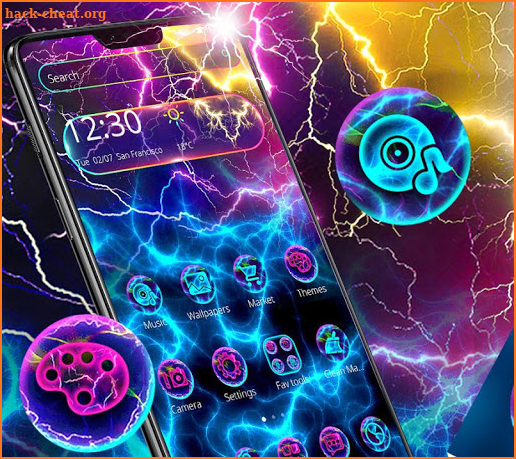 Lightning Storm Tech Launcher Theme ⚡ screenshot