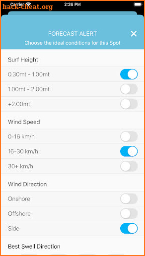 Line App Surf Forecast screenshot