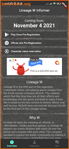 Lineage W Informer - World db screenshot