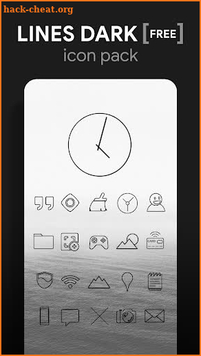 Lines Dark - Black Icons (Free Version) screenshot