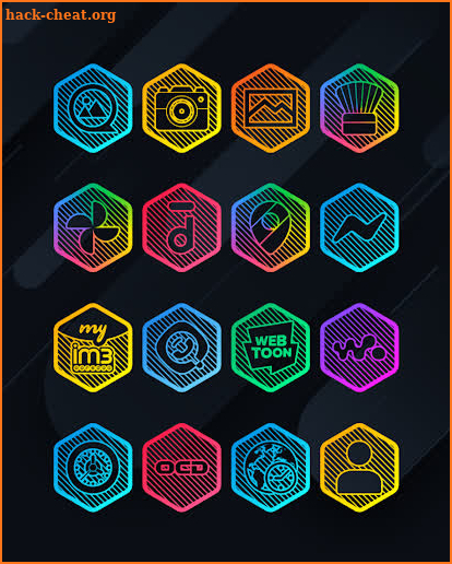 Lines Hexa - Neon Icon Pack screenshot