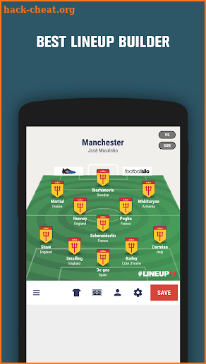 Lineup11- Football Line-up screenshot