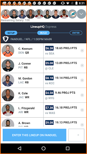 LineupHQ: FanDuel Lineups screenshot