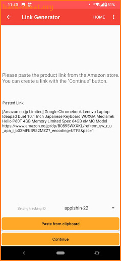 Link Generator for Amazon screenshot