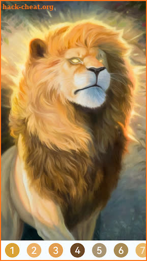 Lion Paint by Number Game screenshot