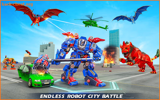 Lion Robot Car Game 2021 – Flying Bat Robot Games screenshot