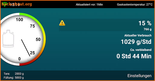 LiquidLevel Gasfüllstandsanzeige screenshot