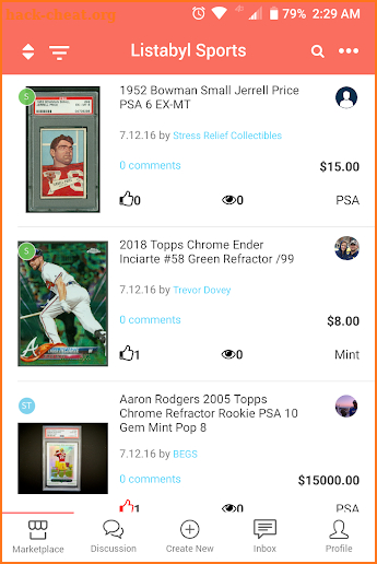 Listabyl - Buy & Sell Sports Cards & Memorabilia screenshot