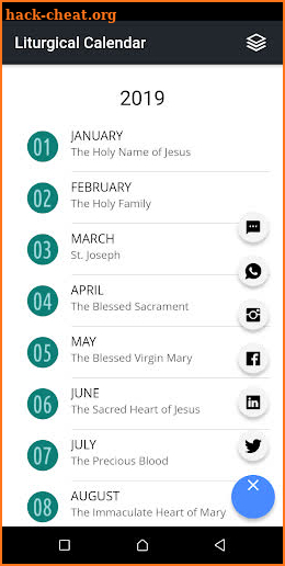 Liturgical Calendar 2019 screenshot