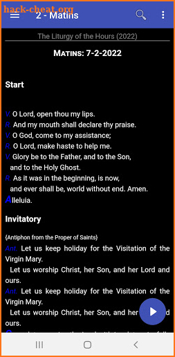 Liturgy of the Hours (2022) Latin / English screenshot