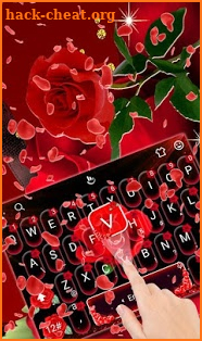 Live 3D Blooming Red Rose Keyboard Theme screenshot