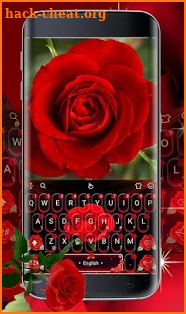 Live 3D Blooming Red Rose Keyboard Theme screenshot