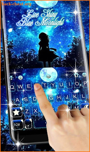 Live 3D Blue Moonlight Keyboard Theme screenshot