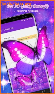 Live 3D Galaxy Butterfly Keyboard Theme screenshot