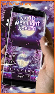 Live 3D Moonlight Sakura Keyboard Theme screenshot