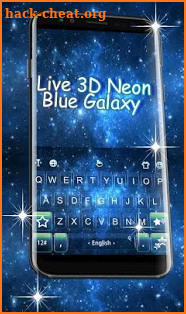 Live 3D Neon Blue Galaxy Keyboard Theme screenshot