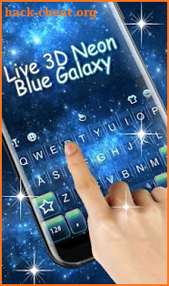 Live 3D Neon Blue Galaxy Keyboard Theme screenshot