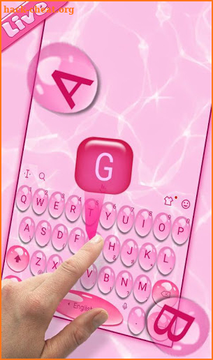 Live 3D Pink Water Keyboard Theme screenshot