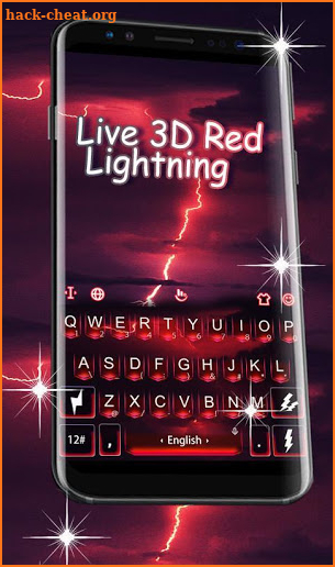 Live 3D Red Lightning Keyboard Theme screenshot