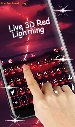 Live 3D Red Lightning Keyboard Theme screenshot