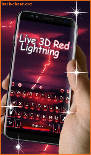 Live 3D Red Lightning Keyboard Theme screenshot