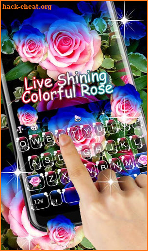 Live 3D Shining Colorful Rose Keyboard Theme screenshot