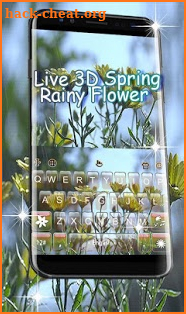 Live 3D Spring Rainy Flower Keyboard Theme screenshot