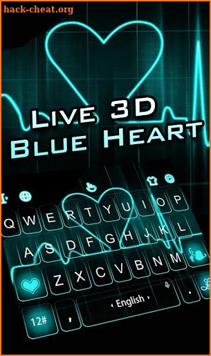 Live Blue Heart Keyboard Theme screenshot