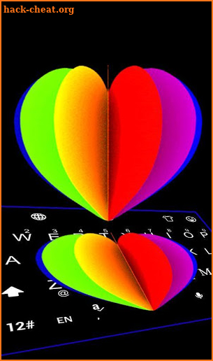 Live Color Love Heart Keyboard Theme screenshot