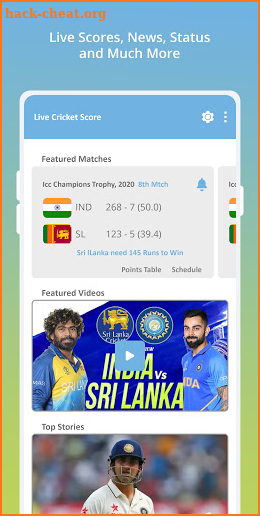 Live Cricket Score : Live Scores and News screenshot