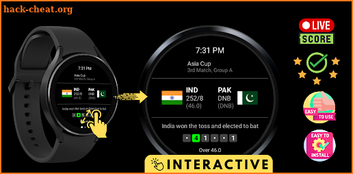 Live Cricket Score Wear OS App screenshot
