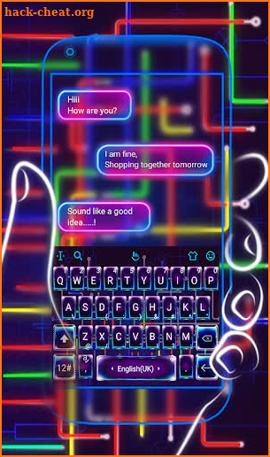 Live Electric Neon Lines Keyboard screenshot